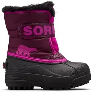 SOREL Children's Snow Commander Boot - Purple Dahlia, Groovy Pink - 12