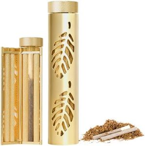 Cigarette Rolling Machine - Joint Roller Vintage with 76mm & 110mm Papers, Filters, Tray & Storage Bag - Solid Brass & Pure Copper Roller Machine for Flavours Tobacco - Perfect for Adult Men & Women