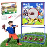 VATOS Football Toss Target Games with 4 Inflatable Footballs - Indoor Outdoor Backyard Throwing Sport Toy for Kids, Football Passing Targets Party Game for Boys Girls and Family Fun Play