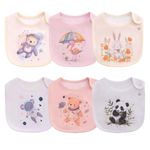 Maiwamita 6 Pack Waterproof Cotton Baby Bibs for Girls Boys for Drooling Eating with Snaps (multi3)