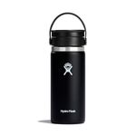 HYDRO FLASK - Travel Coffee Flask 473 ml (16 oz) - Vacuum Insulated Stainless Steel Travel Mug with Leak Proof Flex Sip Lid - BPA-Free - Wide Mouth - Black