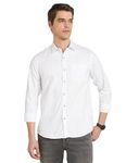 Symbol Premium Men's Cotton Smart Casual Shirt (Regular Fit | Solid Oxford | All Day Fresh) (SP-M-S24-CS-103_White_L)