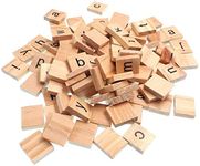 Raylinedo 200X Wooden Scrabble Tiles Letter Alphabet Scrabbles Number Crafts English Words LOWERCASE MIXED