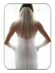 HEREAD Pearl Bride Wedding Veil White Fingertip Cathedral Bridal Tulle Veils Hair Accessories with Comb and Cut Edge, White, 106.2" Length