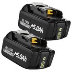 2 X 18V 5.0Ah Replacement Battery Compatible with Makita 18V Batteries BL1830 BL1850 BL1860 BL1830B BL1850B BL1860B BL1840 BL1820 BL1815 BL1835 BL1845
