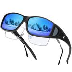 Nlieanuc Polarised Fit Over Glasses Sunglasses for Men & Women UV400 Protection Anti-Glare Wrap Around Eyewear for Driving Fishing Sports