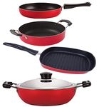 Nirlon Kitchen Accessories for Cooking pots and pan Combo Set of 4 Pieces (FP12_DKD(J)_GP24.5_CS24)