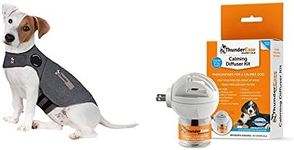 ThunderShirt Classic Dog Anxiety Jacket and ThunderEase Calming Diffuser Kit Bundle, Small