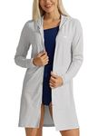 Willit Women's UPF 50+ Beach Cover Up Sun Protection Hoodie Long Jacket SPF Beach Swim Shirt Lightweight Gray L