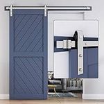 EaseLife 6 FT Brushed Nickel Sliding Barn Door Hardware Track Kit,Basic J Pulley,Heavy Duty,Slide Smoothly Quietly,Easy Install (6FT Track Kit for 30"~36" Wide Single Door)