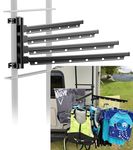 Safoner Aluminum RV Clothes Drying Rack Ladder Mounted- 24-Inch Long and 180° Swivel Arms, Essential Outside Travel Trailers & Campers Accessories