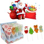 Candy Realms Festive Gummy Pops Sweets Pick and Mix - 22g Santa,Rudolf,Snowman and Christmas tree Shaped lollies (8 Lollipops)