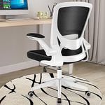 Ergonomic Office Chair, KERDOM Breathable Mesh Desk Chair, Lumbar Support Computer Chair with Wheels and Flip-up Arms, Swivel Task Chair BIFMA Passed, Adjustable Gaming Chair (KD9060-White)