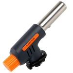 Hacer Automatic Camping Gas Torch Butane Blowtorch Welding Fire Gun Multi-Functional Refillable Handheld Soldering Torches Adjustable Flame Kitchen Lighter for Welding Resin Art Baking (Orange, 1 Pc)