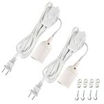 Simple Deluxe 2-Pack 15 Feet Extension Hanging Lantern Pendant Light Lamp Cord Cable E26/E27 Socket (no Bulb Included) On/Off Switch UL Listed