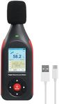 JuviPerpric Decibel Meter Digital Sound Level Meter,Sound Decibel Meter with 43,000 Data Record Function, 3-Color Alarm,MAX/MIN Function, A/C Weighted, 30-130dB Portable SPL Meter for Home, Factory