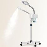 JOSTZHXIN Professional Facial Steamer, 2 in 1 Facial Steamer with 5X Magnifying Lamp/Adjustable Hot Mist Nozzle, Ozone Facial Steamer for Home Beauty Salon Spa, Face Steamer for Esthetician