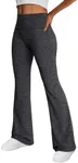 Trendy Queen Women's Wide Leg Yoga Pants Bootcut Workout Flare Leggings Trendy High Waisted Fold Over 2024 Fall Outfits Charcoal XXL