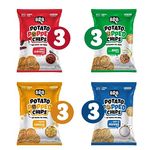 BRB Popped Potato Chips | Not Baked, Not Fried | 4 Flavours | 12 Packs X 25 Grams | 60% Less Fat | Low Calorie | Healthy Snack