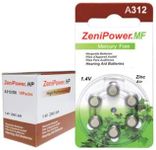 ZENIPOWER HEARING AID BATTERY A312 SIZE 312 6 CARD OF 10 = 60 BATTERIES