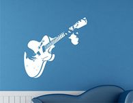 Guitar Playing White Large Wall Sticker Size(65 * 59) cm