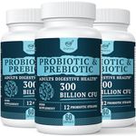 300 Billion CFU Probiotics for Digestive Gut & Immune Health, Advanced Strength Probiotics with 12 Diverse Strains + 3 Prebiotics for Women & Men (60 Count (Pack of 3))