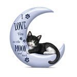 The Bradford Exchange Blake Jensen 'I Love You To The Moon And Back' Cat Figurine –Handpainted With Realistic Detailing And Cradled In A Shimmery Moon With Sentiment.