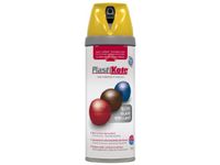 Plasti-kote 21105 400ml Premium Spray Paint Gloss - Yellow(package may vary)