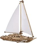 UGears Serenity’s Dream Model Yacht - Model Ships Kits for Adults - Wooden Models to Build for Adults - 3D Puzzles Adult Ship Model Kit - DIY Wooden Model Boats for Enthusiasts for Men