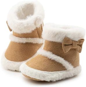 Zoolar Infant Unisex Warm Fur Lining Soft Boots Baby Winter Ankle Non-Slip Rubber Texture Sole Toddler Winter Snow Crib Shoes