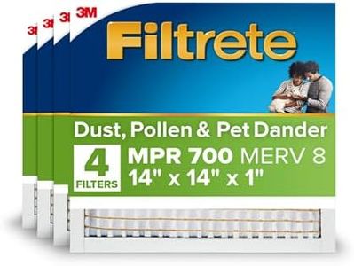 Filtrete AC Furnace Air Filter, MERV 8, MPR 700, Tough on Pollen, Easy on Airflow, 3-Month Pleated 2.54 cm Electrostatic Air Cleaning Filter, 4-Pack (35.5 x 35.5 x 2.5 cm)