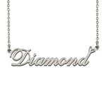 Stainless Steel Name Necklace Custom Made Jewelry Gifts for My Best Friend Diamond