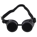 Bohue Steampunk Goggles Vintage Glasses Gothic Halloween Cosplay Sunglasses Dress-Up Accessories Party Eyewear for Men Women (Black)