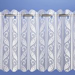 Lace Net Voile Louvre Vertical Pleated Window Blind Panel Curtain White (72" wide x 81" drop (180x205cm))