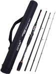 Goture 4Pcs Casting Fishing Rods - Carbon Fiber Casting Rods - Portable Travel Fishing Rods Telescopic Fishing Rods 7ft-Medium - Medium Fast-Black