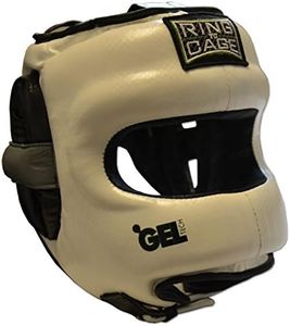 Deluxe Full Face GelTech Sparring Headgear Synthetic Leather for Boxing, Muay Thai, MMA, Kickboxing (Regular (Also fits Small Size))