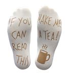 'If You Can Read This Make Me A Tea!' Funny Novelty Socks - Gift For Those People That Love Tea (White) One Size