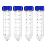 Clear & Sure Non- Sterilized 50ml Graduated Centrifuge Tube, Polyproplyene, Conical Bottom,Leak Proof Tubes Pack of 50