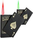 2 Pack Jet Torch Lighter Ace Card Lighter Green Flame Refillable Butane Lighter Ace of Spades Cool Lighter Adjustable Windproof Poker Lighter (Without Gas)