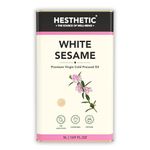 HESTHETIC Cold Pressed White Sesame (Gingelly) Oil 5L | Pure Til Ka Tel/Nallennai | Unrefined Cooking Oil for Tempering, Chettinad Curries & South-Indian Cuisine | Glass Bottle