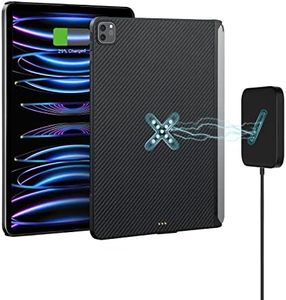 PITAKA iPad Pro 11 Case, Magnetic Wireless Charging Case for iPad Pro 11, Magic Keyboard Compatible, Apple Pencil 2 Charging, 1500D Aramid Fiber, Black/Grey