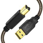 USB Printer Cable 10 Feet, USB 2.0 Type A Male to Type B Male Printer Scanner Cable, USB Cable from Computer to Printer Compatible with HP, Canon, Brother, Epson, Dell, Xerox, Samsung etc