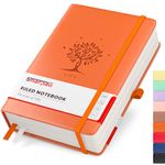 Smarpau A5 Lined Notebook, 320 Pages Thick Hardcover Notebook with Sticky Notes, 100gsm Thick Paper Journals for Women Men Writing, Notebook Hardback for School Office, 14.5 x 21cm - Orange