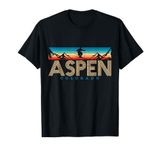 Aspen Colorado Ski - Vintage Souvenir Mountain Skiing T-Shirt