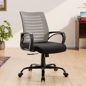 Green Soul Atom | Ergonomic Office Chair for Home & Office | 12 Months Warranty | Comfortable & Spacious Seat | Rocking-tilt Mechanism | Heavy Duty Metal Base (Black & Grey)