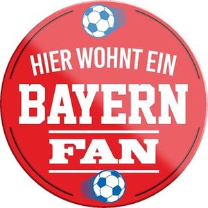 schilderkreis24 Football Magnet "Bayern Fan" Decorative Fridge Magnet Item Sport Club Gift Idea Club Christmas Football Fan Lovers Enthusiasts 8 x 8 cm