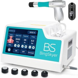 BingSkyer Shockwave Therapy Machine – 0.5-10 Bar & 1-21Hz ESWT Device with 9.4″ Touchscreen & 5 Applicators, Eligible for Plantar Fasciitis, Tennis Elbow, Back Pain Relief, Home & Clinic Use
