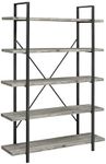 Coaster Home Furnishings 5-Shelf Grey Driftwood and Gunmetal Bookcase (805817)