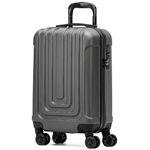 Flight Knight Premium Hard Shell Lightweight Cabin Suitcase - 8 Spinner Wheels - Built-in Side Lock & USB Port - Luggage Approved for Over 100 Airlines Including easyJet, Ryanair & Jet2-55x35x20cm