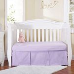 EVERYDAY KIDS Lavender Purple Pleated Crib Skirt; 100% Natural Cotton Nursery Crib Bedding Skirt for Baby Boys and Girls; Crib Dust Ruffle with Split Corners for Easy On and Off, 14 Inch Drop